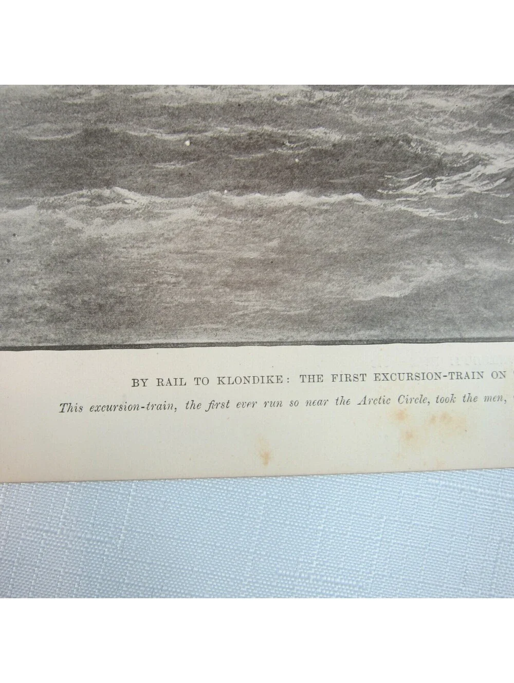 Antique 1899 Print By Rail to Klondike First Excursion-Train White Pass & Yukon